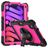 Mobigear SureGrip Xtreme Coque iPad Mini 6 (2021) Coque arrière en Plastique rigide,Silicone + Porte-crayon + Bandoulière + Support Amovible - Noir / Rose