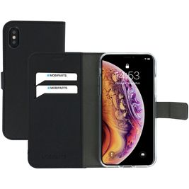 Mobiparts Saffiano Wallet Housse iPhone X Etui Porte-Monnaie - Noir