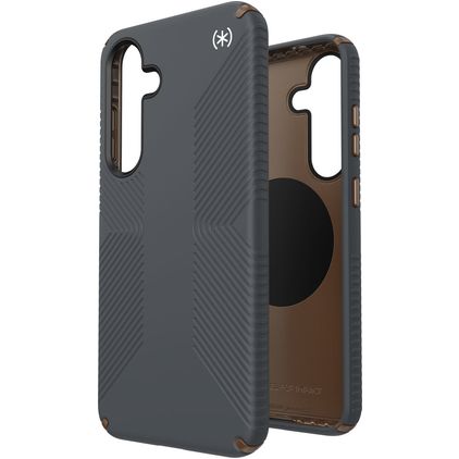 Speck Presidio2 Grip Magnet Coque Samsung Galaxy S25 Plus MagSafe Coque arrière Rigide Anti-Chocs - Charcoal Grey
