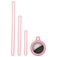 Mobigear Lanyard Coque Apple AirTag Coque en Silicone Souple - Pink