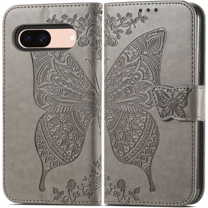 Mobigear Butterfly Google Pixel 8a Étui Portefeuille - Gris