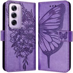 Mobigear Butterfly Housse OPPO Reno 12 Pro Etui Porte-Monnaie - Violet
