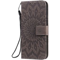 Mobigear Sunflower Housse Motorola Moto G8 Plus Etui Porte-Monnaie - Gris