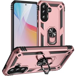 Mobigear Armor ring Coque Samsung Galaxy A37 Coque arrière Rigide Anti-Chocs avec Anneau-Support - Rose doré