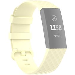 Mobigear Cross Bracelet Silicone Fitbit Charge 3 Fermeture boucle ardillon - Jaune