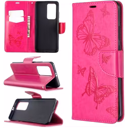 Mobigear Butterfly Housse Huawei P40 Pro Etui Porte-Monnaie - Magenta