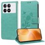 Mobigear Flowers Housse POCO X6 Pro Etui Porte-Monnaie - Vert