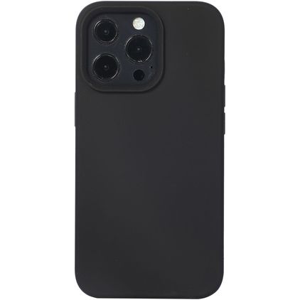 Mobigear Rubber Touch Coque iPhone 14 Pro Coque arrière en Silicone - Noir