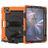 Mobigear SureGrip Xtreme Coque iPad Air 11 Pouces (2024) Coque arrière en Plastique rigide,Silicone + Porte-crayon + Bandoulière + Support Amovible - Orange