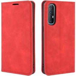 Mobigear Retro Slim Housse OPPO Reno 3 Pro Etui Porte-Monnaie - Rouge