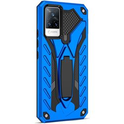 Mobigear Armor Stand Coque Vivo V21 Coque arrière Rigide Anti-Chocs avec Support Amovible - Bleu