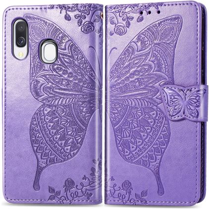 Mobigear Butterfly Samsung Galaxy A40 Étui Portefeuille - Violet