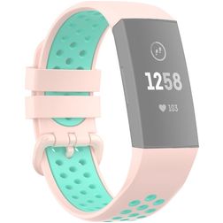 Mobigear Sport Plus Buckle Bracelet Silicone Fitbit Charge 3 Fermeture boucle ardillon - Rose / Turquoise