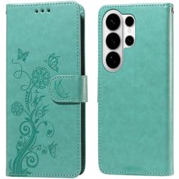 Mobigear Flowers Housse Samsung Galaxy S26 Ultra Etui Porte-Monnaie - Vert