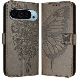 Mobigear Butterfly Housse Google Pixel 9 Pro XL Etui Porte-Monnaie - Gris