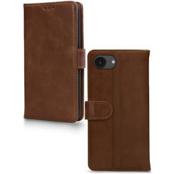 Mobilize Wallet Housse iPhone 17e Etui en Cuir Véritable Porte-Monnaie - Marron