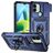 Mobigear Armor Ring Cam Slide Xiaomi Redmi A1 4G Plastique rigide Coque arrière Antichoc avec bague de maintien et cache caméra coulissant - Bleu