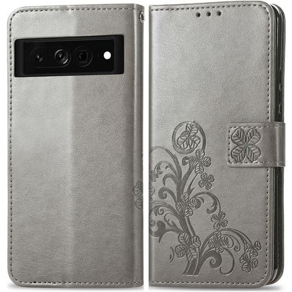 Mobigear Clover Google Pixel 7 Étui Portefeuille - Gris
