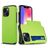 Mobigear Card iPhone 15 Plus Plastique rigide Coque arrière Antichoc avec porte-cartes - Vert