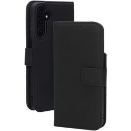 Mobiparts Wallet Housse Samsung Galaxy A15 Etui en Cuir Véritable Porte-Monnaie - Noir