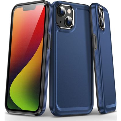 Mobigear Slim Armor Coque iPhone 15 Plus Coque arrière Rigide Anti-Chocs - Bleu Marin