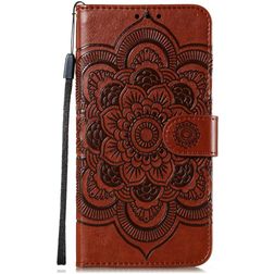 Mobigear Mandala Housse Google Pixel 5 Etui Porte-Monnaie - Marron