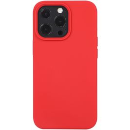 Mobigear Rubber Touch Coque iPhone 14 Coque arrière en Silicone - Rouge