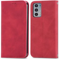 Mobigear Retro Slim Motorola Edge 20 Étui Portefeuille - Rouge