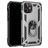 Mobigear Armor Ring Coque iPhone 12 Coque arrière Rigide Anti-Chocs avec Anneau-Support - Argent