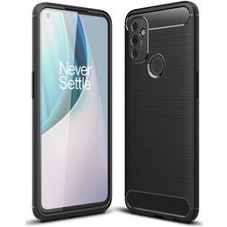 Mobigear Brushed Slim Coque OnePlus Nord N100 Coque arrière en TPU Souple - Noir