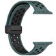 Mobigear Sport Plus Mag Bracelet Silicone Apple Watch Fermeture magnétique - 42/41/40/38 mm - Noir / Vert