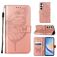 Mobigear Butterfly Housse Samsung Galaxy A35 Etui Porte-Monnaie - Rose doré