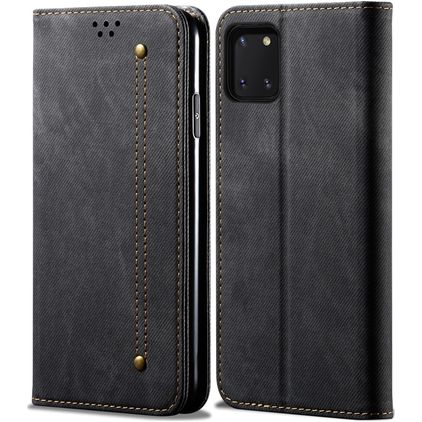Mobigear Denim Slim Samsung Galaxy Note 10 Lite Étui Portefeuille - Noir