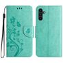 Mobigear Flowers Housse Samsung Galaxy A56 Etui Porte-Monnaie - Vert