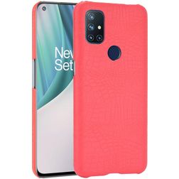 Mobigear Croco Coque OnePlus Nord N10 5G Coque arrière Rigide - Rouge