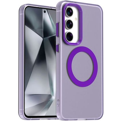Mobigear Shockproof Samsung Galaxy S24 FE MagSafe Plastique rigide Coque arrière - Violet
