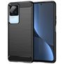 Mobigear Brushed Slim Coque POCO F4 Coque arrière en TPU Souple - Noir