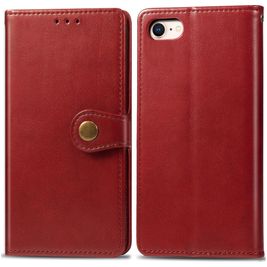 Mobigear Snap Button Housse iPhone 8 Etui Porte-Monnaie - Rouge