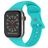Mobigear Sport Dual Bracelet Silicone Apple Watch Fermeture à clou et passant - 49/46/45/44 mm - Turquoise