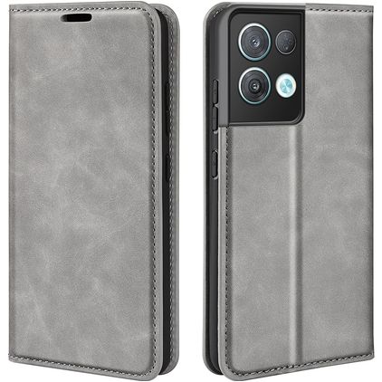 Mobigear Retro Slim Housse OPPO Reno 8 Pro 5G Etui Porte-Monnaie - Gris