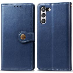 Mobigear Snap Button Housse Samsung Galaxy S21 FE Etui Porte-Monnaie - Bleu