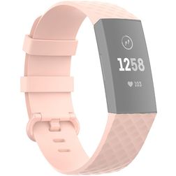 Mobigear Cross Bracelet Silicone Fitbit Charge 3 Fermeture boucle ardillon - Rose