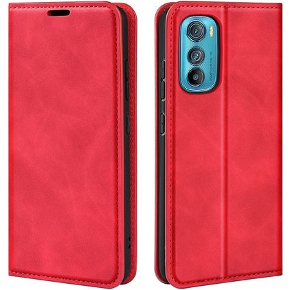 Mobigear Retro Slim Housse Motorola Edge 30 Etui Porte-Monnaie - Rouge