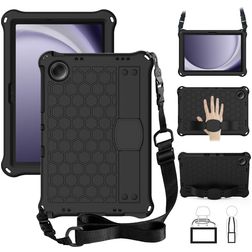 Mobigear HexStrap Coque Samsung Galaxy Tab A9 Plus (2023) Coque arrière en EVA + Bandoulière - Noir