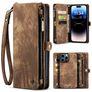Caseme 008 Housse iPhone 15 Pro Etui avec Coque Détachable Porte-Monnaie - Marron