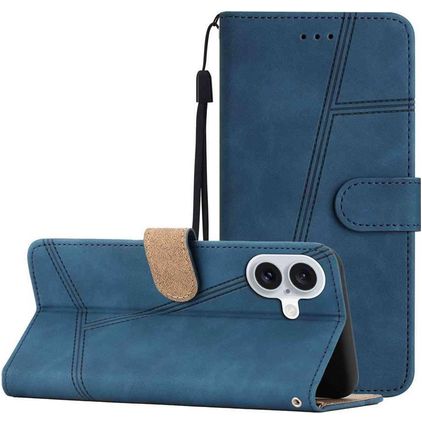 Mobigear Stitch Housse iPhone 17 Etui Porte-Monnaie - Bleu