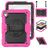 Mobigear SureGrip Xtreme Coque iPad 11 (2025) Coque arrière en Plastique rigide,Silicone + Bandoulière + Support Amovible - Noir / Rose
