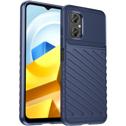 Mobigear Groove Coque POCO M5 Coque arrière en TPU Souple - Bleu