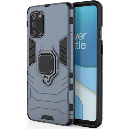 Mobigear Armor Ring Coque OnePlus 8T Coque arrière Rigide Anti-Chocs avec Anneau-Support - Bleu