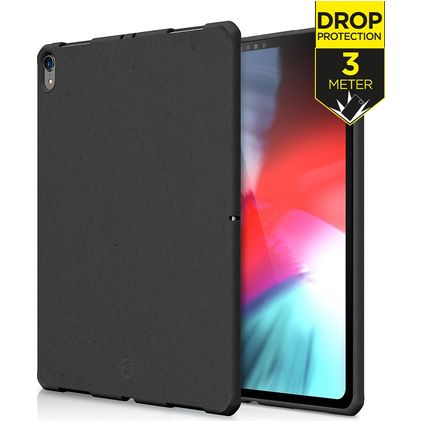 ITSkins FeroniaBio Coque iPad Pro 12.9 Pouces (2018) Coque arrière en en TPU Souple - Noir